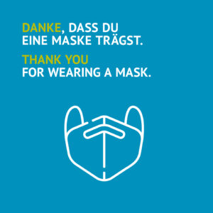 Grafik: "Danke, dass du eine Maske trägst. Thank you for wearing a mask.